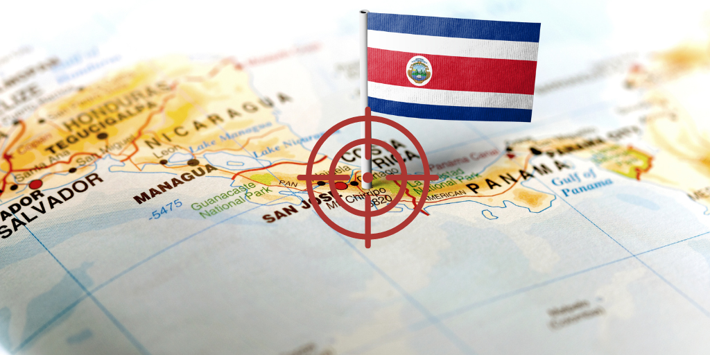 Costa Rica Map with Target